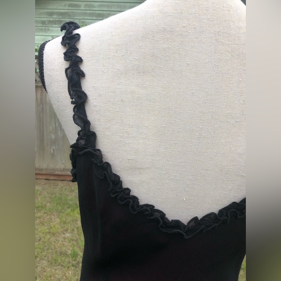 Vintage Y2K Semi Sheer Black and Magenta Maxi Dress - Picture 13 of 15